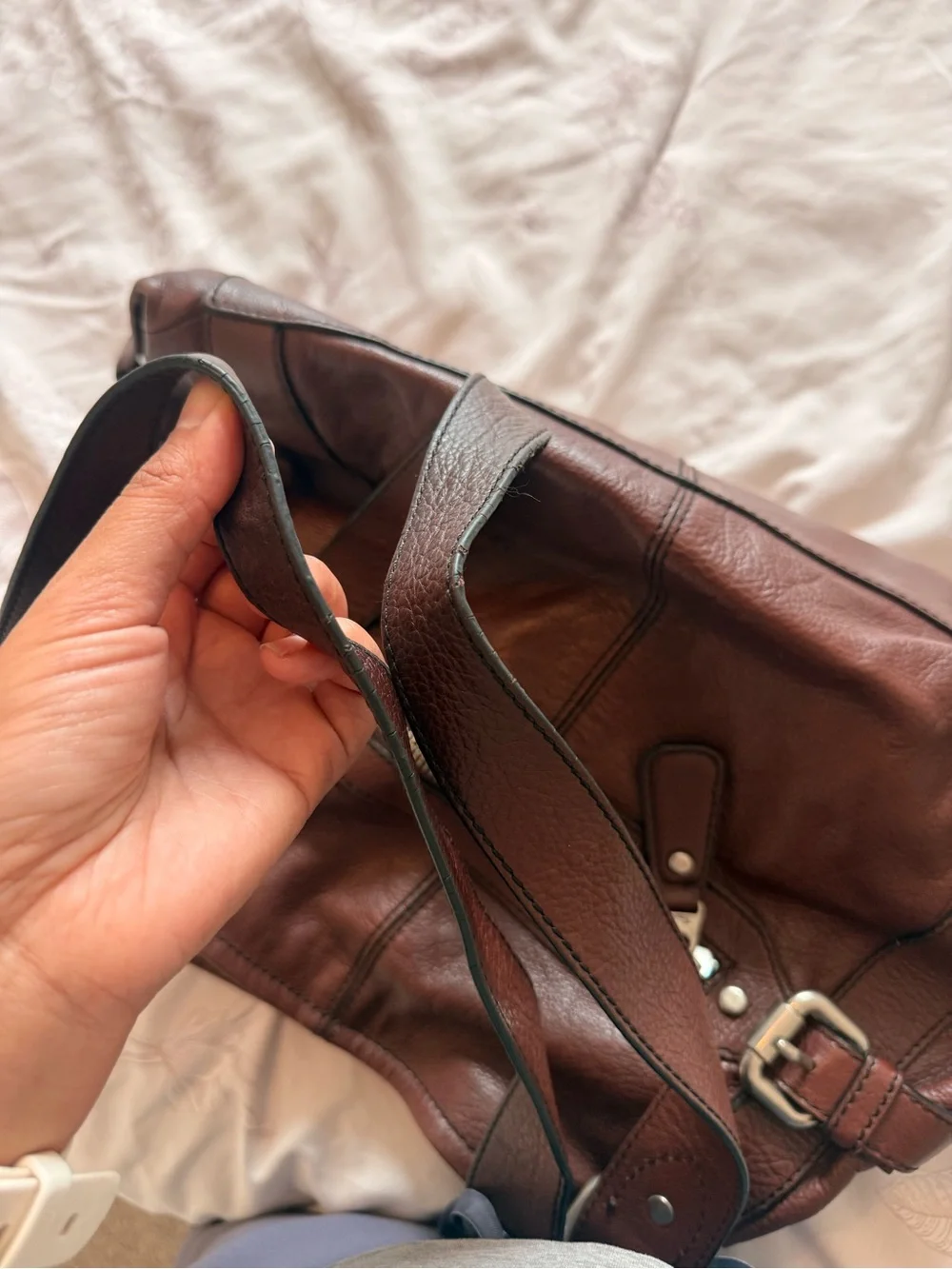 Fossil | Vintage Leather Maddox Satchel Hobo Buckle Handbag